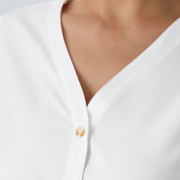 Halara V Neck Button Long Sleeve Work Blouse - Picture 3 of 7